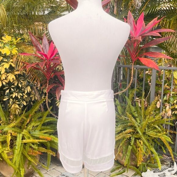 Zara High Waisted Mesh Cutout Shorts - Picture 8 of 8